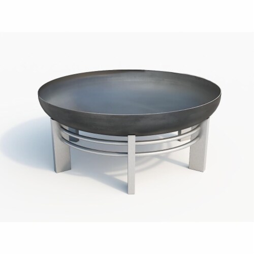 Curonian 79Jura Jura Stainless Steel & Wood Burning Fire Pit Perspective: front