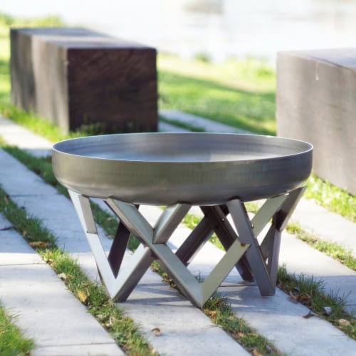 Curonian 63Rock 0.126 in. Vingis Stainless Steel Wood Burning Fire Pit Perspective: front