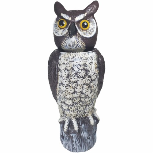 Gardeneer 18 In. H. Solar Motion Activated Owl Pest Deterrent Decoy MRHO-4 Perspective: front