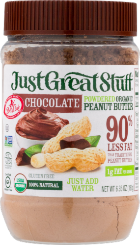 Just Great Stuff Organic Chocolate Powdered Peanut Butter Perspective: front