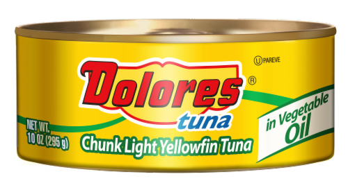 Dolores® Chunk Light Yellowfin Canned Tuna Perspective: front