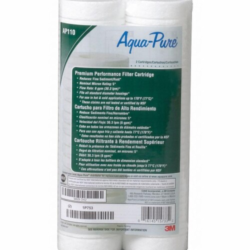 3m Aqua-Pure Quick Connect Filter,5 micron,8 gpm,PK2  AP110 Perspective: front