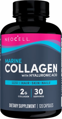 NeoCell Marine Collagen Type 1 and 3 and Hyaluronic Acid Capsules Perspective: front