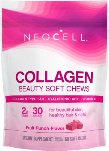 NeoCell Beauty Bursts Fruit Punch Soft Chews Perspective: front