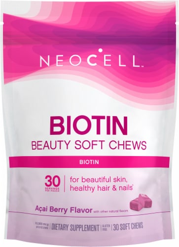 NeoCell Biotin Beauty Acai Berry Soft Chews Perspective: front