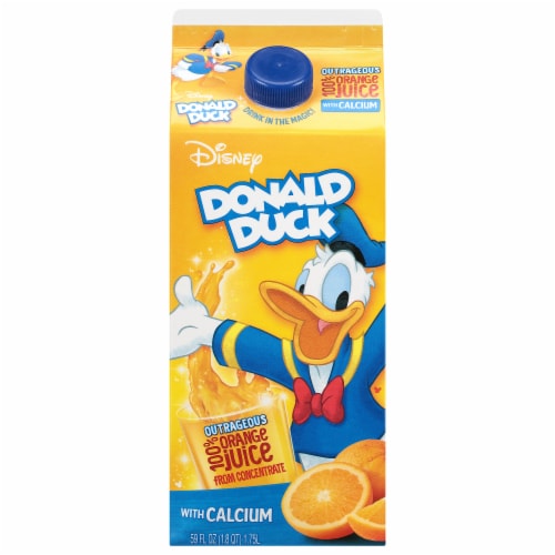 Florida's Natural Disney Donald Duck Orange Juice with Calcium Perspective: front
