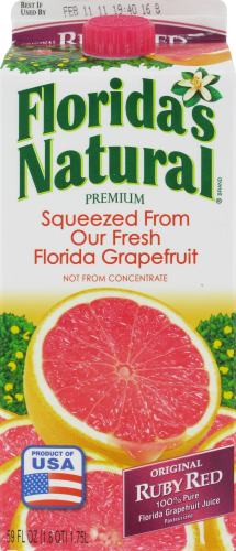 Florida Natural Ruby Red Grapefruit Juice Perspective: front