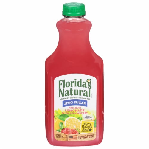 Florida's Natural® Zero Sugar Strawberry Lemonade Perspective: front