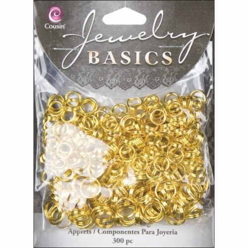 Jewelry Basics Metal Findings 300/Pkg-Gold Split Rings 6mm To 8mm, 300/Pkg  - Kroger