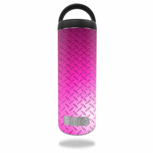 MightySkins RTBOT18-Pink Diamond Plate Skin for RTIC 18 oz Bottle 2016 Wrap Cover Sticker - P Perspective: front