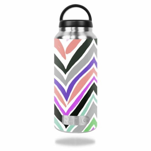 MightySkins RTBOT36-Colorful Chevron Skin for RTIC 36 oz Bottle 2016 Wrap Cover Sticker - Col Perspective: front