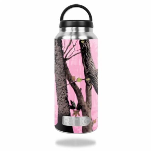 MightySkins RTBOT36-Pink Tree Camo Skin for RTIC 36 oz Bottle 2016 Wrap Cover Sticker - Pink Perspective: front