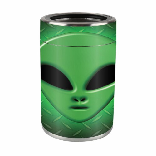 MightySkins OZCAN-Alien Invasion Skin for Ozark Trail 12 oz Can Wrap Cover Sticker - Alien In Perspective: front