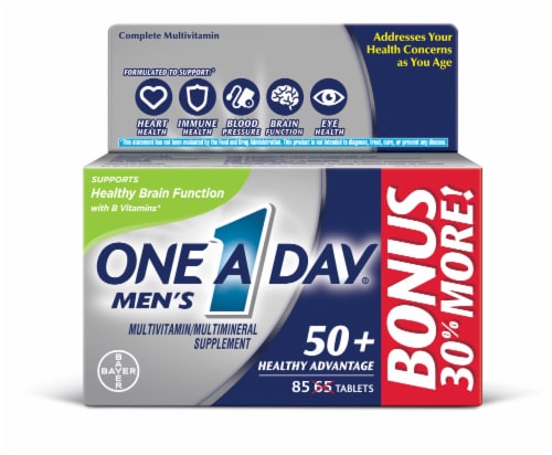 One A Day Men's Advantage 50+ Multivitamin Tablets Perspective: front