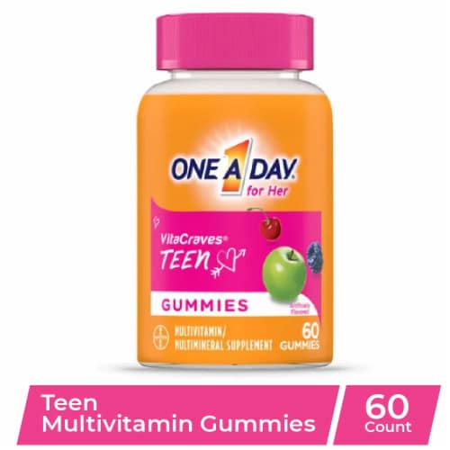 One A Day® Teen Gummies for Her Vitacrave Multivitamin Gummies Perspective: front