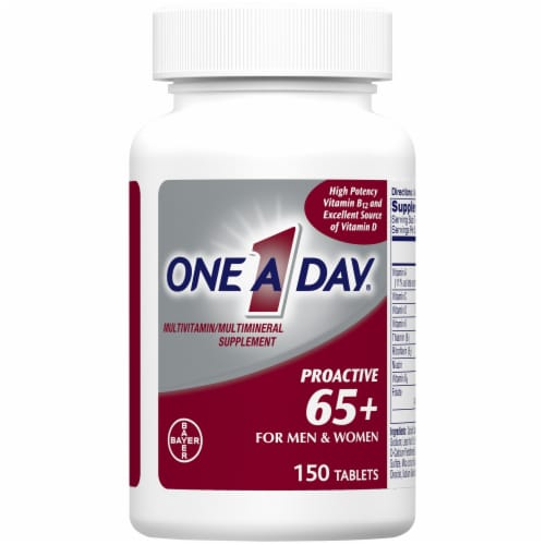 One A Day® Proactive 65+ for Men & Women Multivitamin Tablets Perspective: front