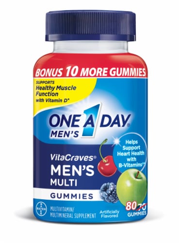 One A Day Men's VitaCraves Multivitamin Gummies Perspective: front