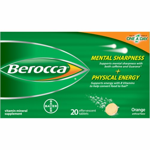 Berocca® Orange Flavor Effervescent Tablets Perspective: front
