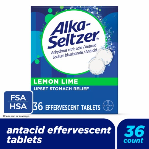 Alka Seltzer® Lemon Lime Antacid Effervescent Tablets Perspective: front