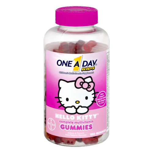 One A Day Kids Hello Kitty Complete Multivitamin Supplement Gummies Perspective: front
