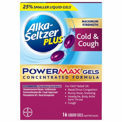 Alka-Seltzer Plus Cold and Cough PowerMax® Liquid Gels Perspective: front