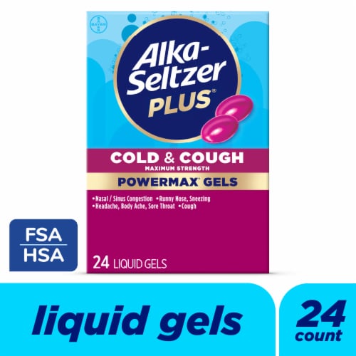 Alka-Seltzer Plus® Maximum Strength PowerMax™ Cold & Cough Medicine Liquid Gels Perspective: front