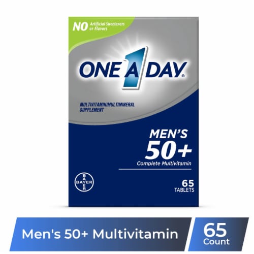 One A Day® Men’s 50+ Complete Multivitamin Tablets Perspective: front