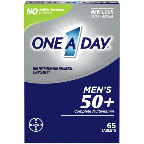 One A Day® Men’s 50+ Complete Multivitamin Tablets Perspective: front
