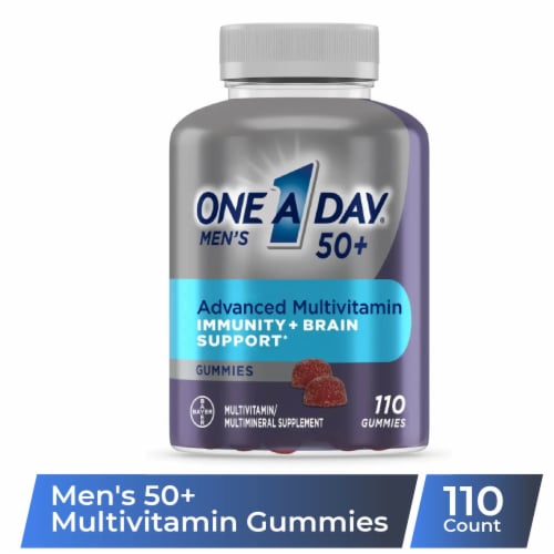 One A Day® Men's 50+ Advanced Multivitamin Gummies Perspective: front