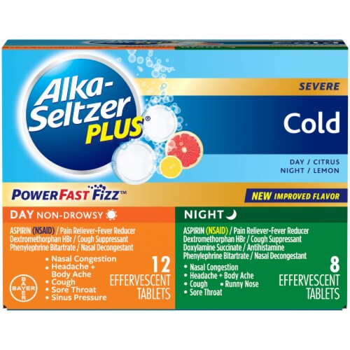 Alka-Seltzer Plus® Lemon & Citrus Cold Day and Night Tablets Perspective: front