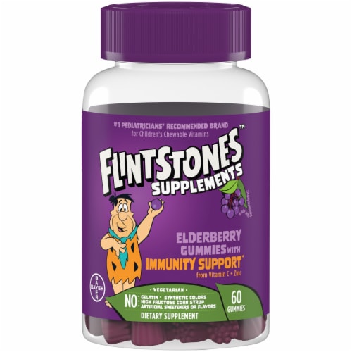 Flintstones™ Kids Elderberry Gummies with Immunity Support Perspective: front