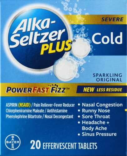 Alka-Seltzer Plus® PowerFast Fizz Severe Cold Effervescent Tablets Perspective: front
