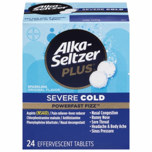 Alka-Seltzer Plus® Powerfast Fizz™ Severe Cold Tablets Perspective: front