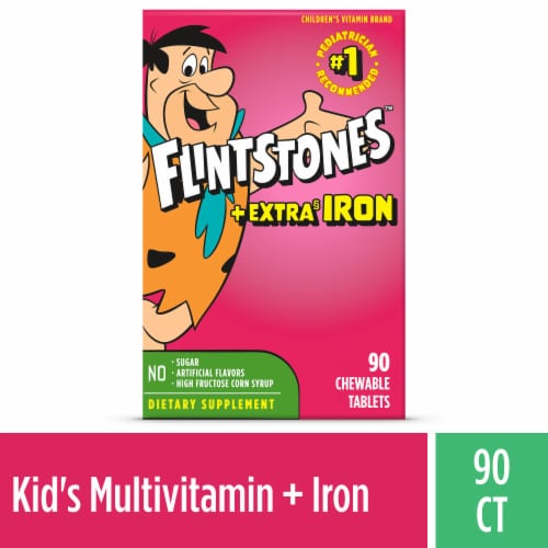 Flintstones™ Extra Iron Chewable Multivitatmins Perspective: front