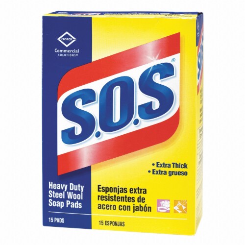 S.O.S. Box of Steel Wool Pads,Course  88320 Perspective: front