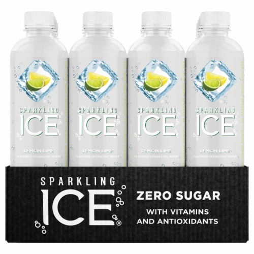 Sparkling Ice® Lemon Lime Flavored Sparkling Bottled Water Perspective: front
