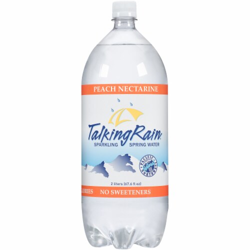 Talking Rain Peach Nectarine Sparkling Water Perspective: front