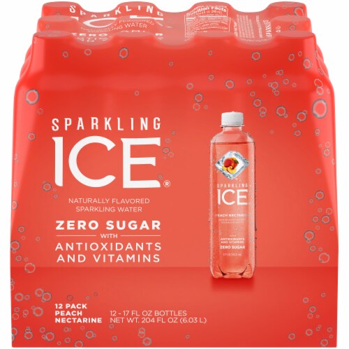 Sparkling Ice Peach Nectarine Sparkling Water Perspective: front