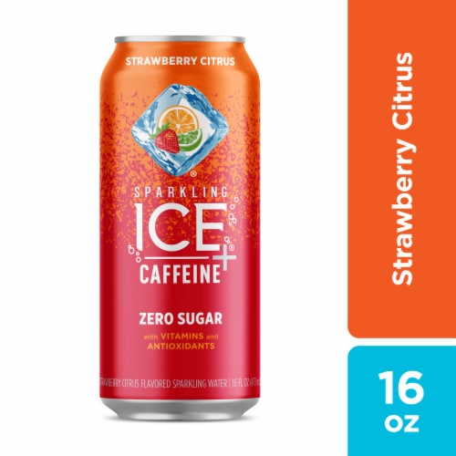 Sparkling Ice® +Caffeine Strawberry Citrus Sparkling Water Perspective: front
