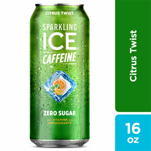 Sparkling Ice® Caffeinated Triple Citrus Flavored Sparkling Water Can Perspective: front