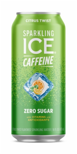 Sparkling Ice + Caffeine Citrus Twist Sparkling Water Perspective: front
