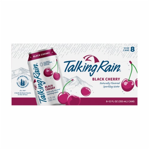 Talking Rain Black Cherry Naturally Flavored Sparkling Water Perspective: front