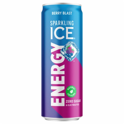 Sparkling Ice® + Energy Zero Sugar Natural Caffeine Berry Blast Energy Drink Perspective: front