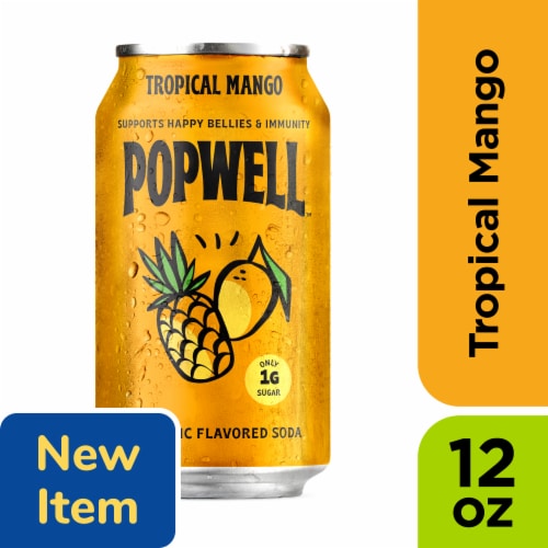 Popwell Tropical Mango 12oz Standard Can Perspective: front