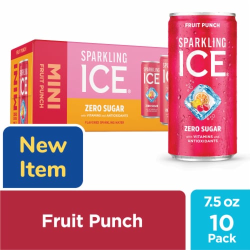 Sparkling Ice® Zero Sugar Fruit Punch Sparkling Water Mini Cans Perspective: front