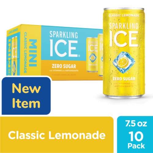 Sparkling Ice® Zero Sugar Classic Lemonade Sparkling Water Mini Cans Perspective: front