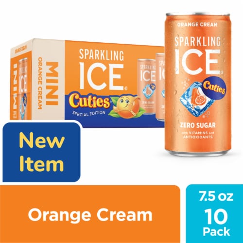 Sparkling Ice Cuties Orange Cream Sparkling Water Mini Cans Perspective: front