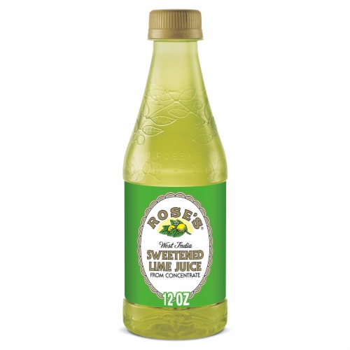 Rose's Sweetened Lime Juice Perspective: front