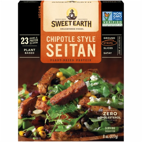 Sweet Earth Chipotle Style Seitan Strips Perspective: front
