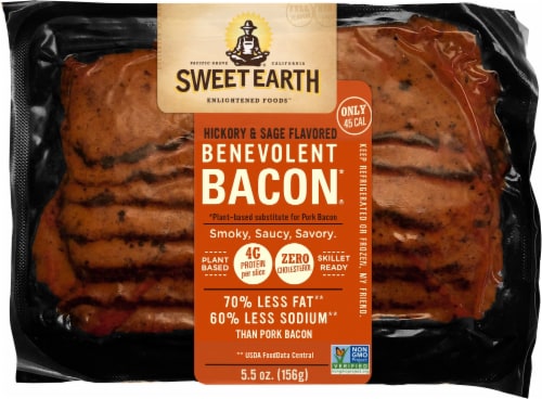 Sweet Earth Natural Foods Vegan Hickory & Sage Smoked Seitan Bacon Perspective: front